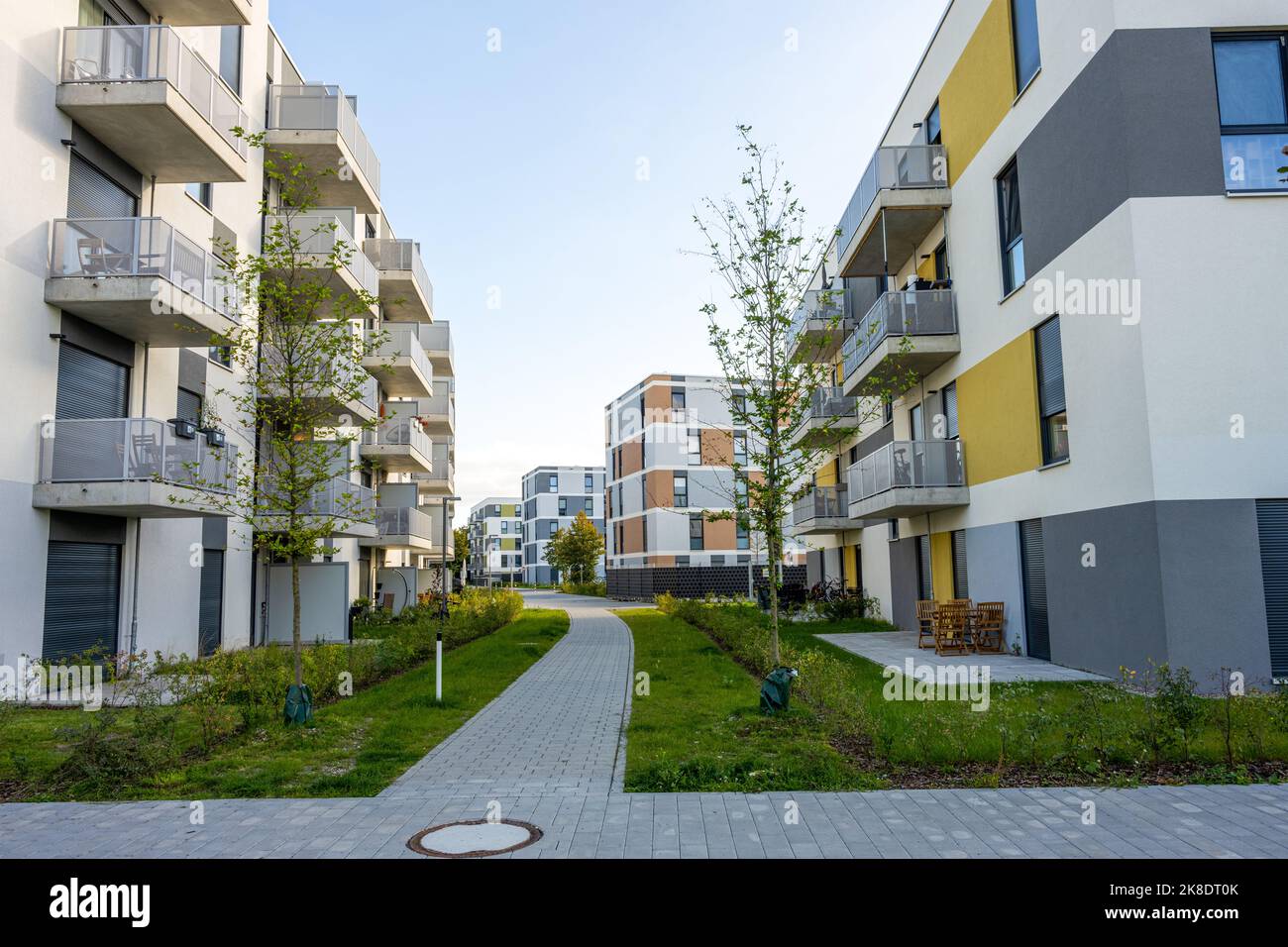 New housing development area seen in Berlin, Germany Stock Photo