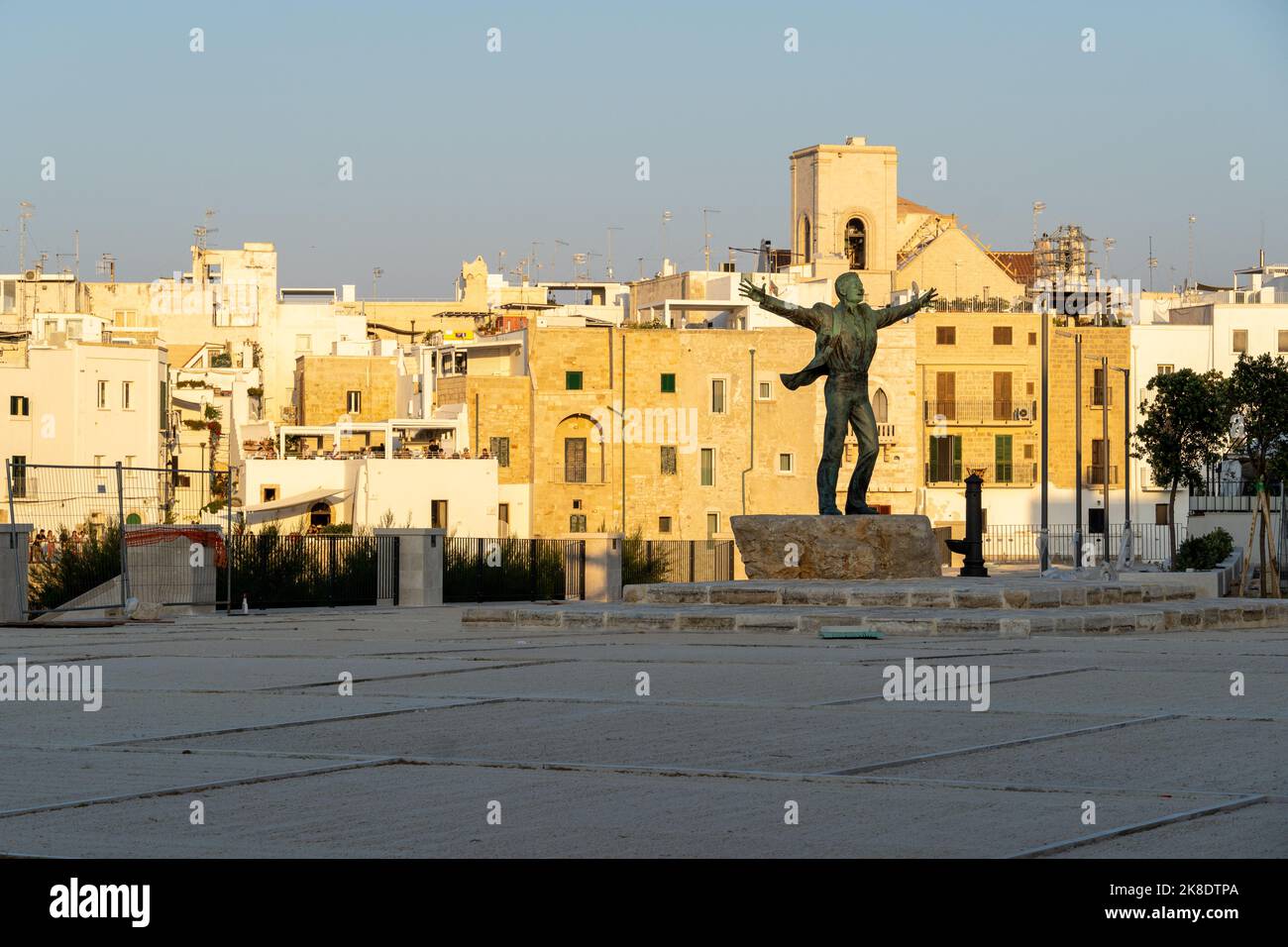 Bari, Puglia, Italy. Jul 2022 Statue of Domenico Modugno at Polignano