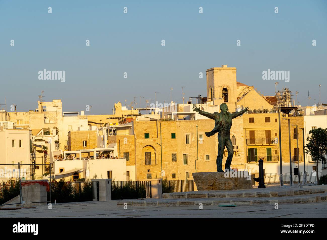 Bari, Puglia, Italy. Jul 2022 Statue of Domenico Modugno at Polignano