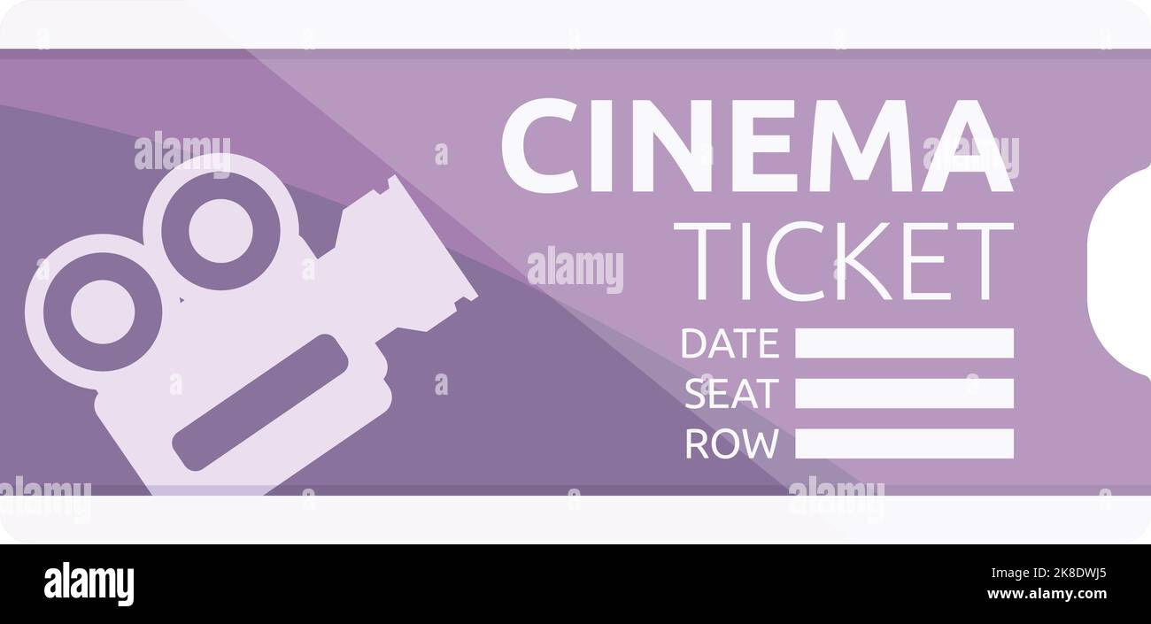Cinema ticket admit icon cartoon vector. Movie event. Seat home Stock ...