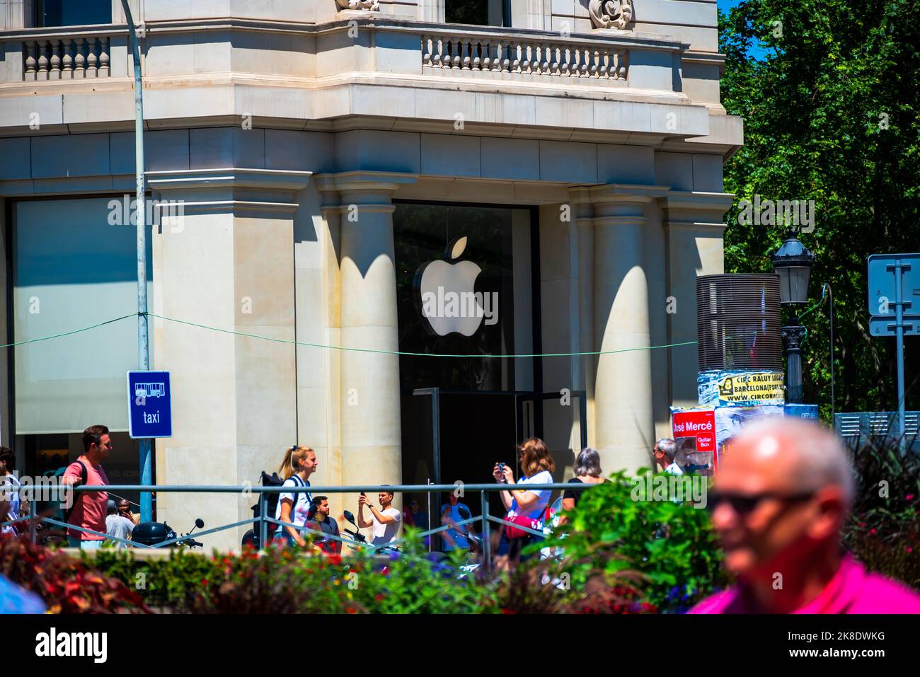 Barcelona, Spain - May 26 2022: Apple store in Plaza Catalunya, Barcelona. Stock Photo