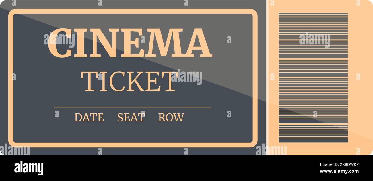 Room cinema ticket icon cartoon vector. Movie theater. Paper event ...