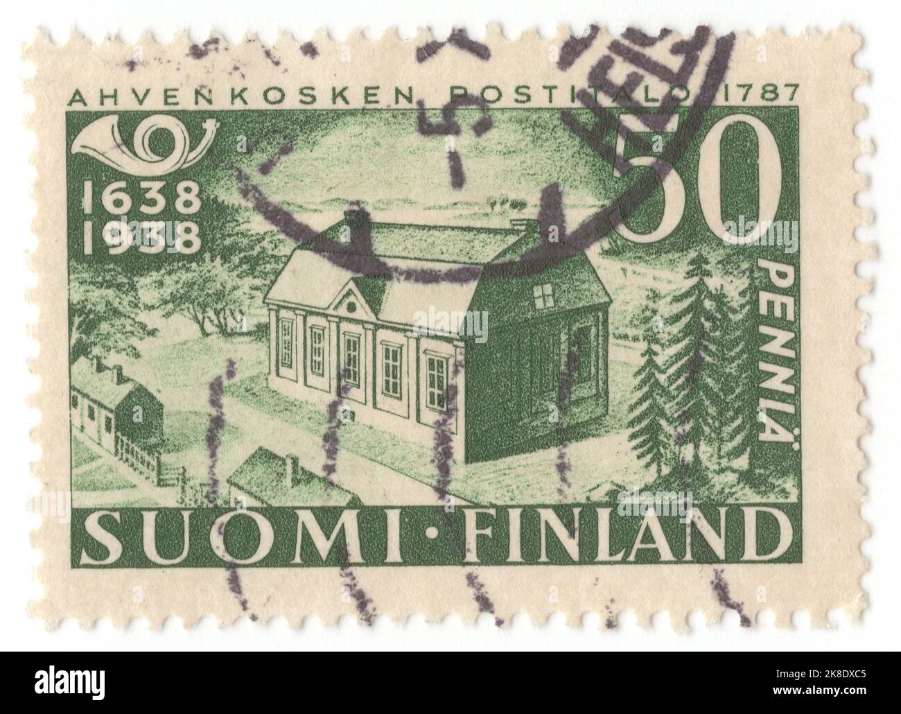 FINLAND - 1938 September 6: An 50 pennia green postage stamp depicting ...
