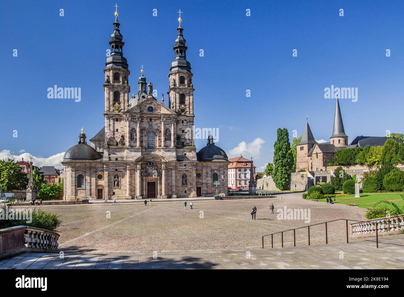 St Salvator Cathedral and St Michael #39 s Church Fulda Fulda River St Salvator Cathedral and St Michael #39 s Church Fulda Fulda River
