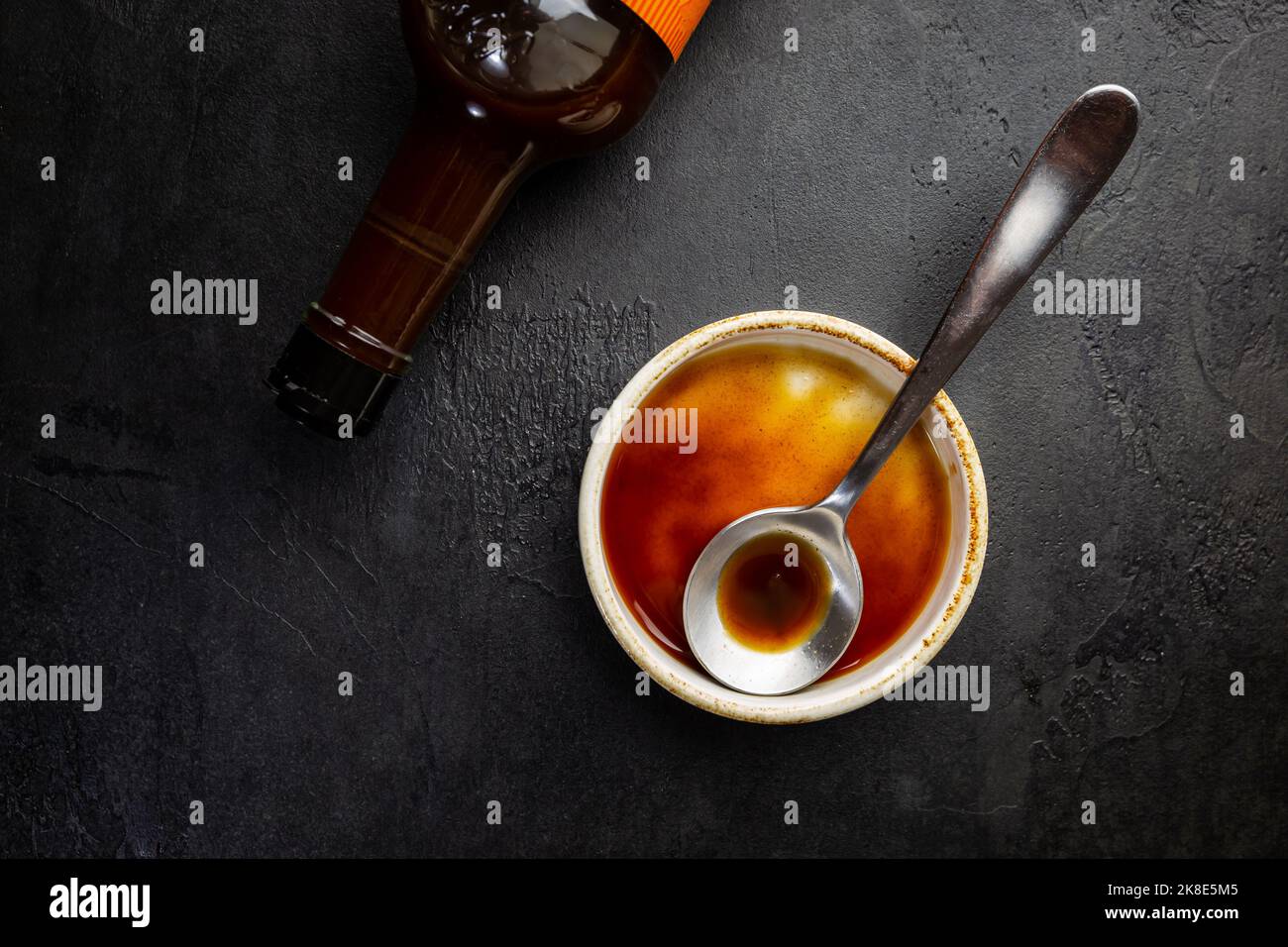 Worcestershire sauce in a bowl Stock Photo
