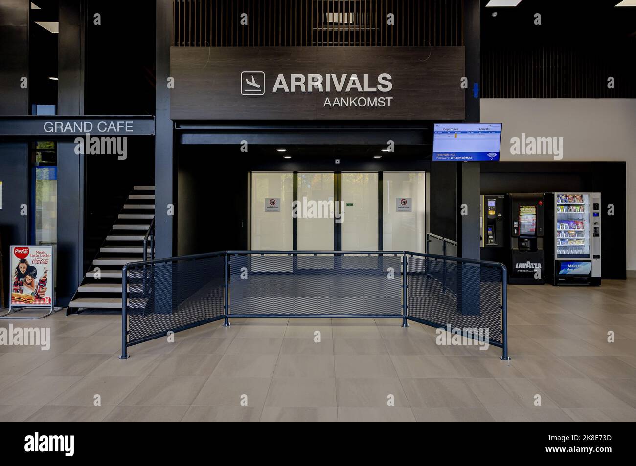 2022-10-23 09:28:05 MAASTRICHT - Maastricht Aachen Airport. Schiphol buys itself from Limburg airport for 4 million euros. ANP ROBIN VAN LONKHUIJSEN netherlands out - belgium out Stock Photo