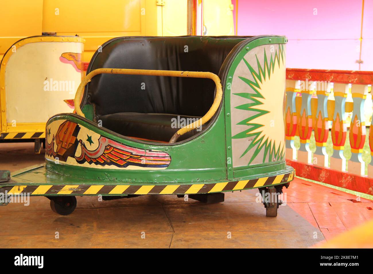 A Waltzer Car on a Spinning Ride at a Fun Fair Stock Photo Alamy