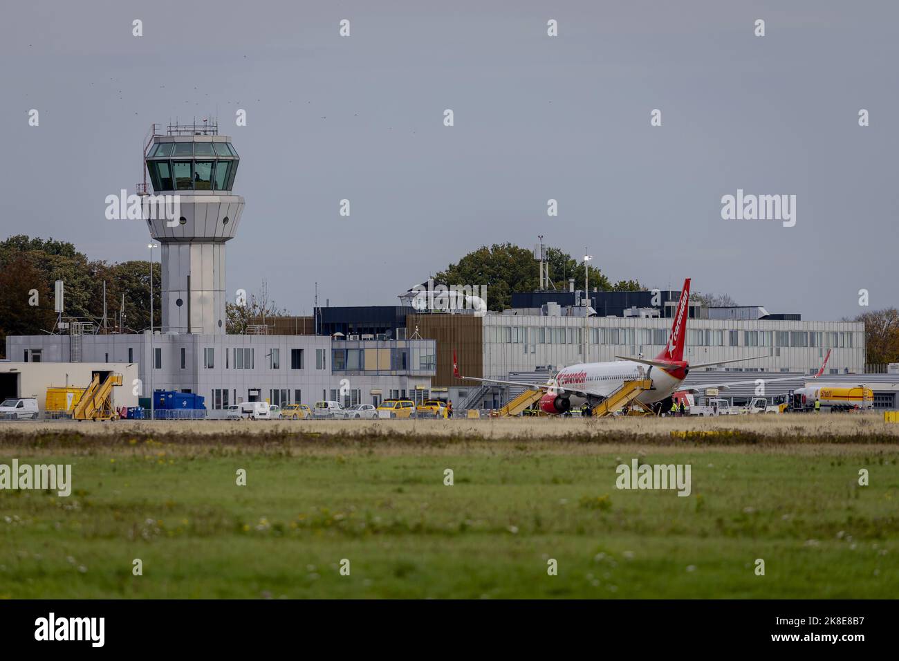 2022-10-23 10:52:04 MAASTRICHT - Maastricht Aachen Airport. Schiphol buys itself from Limburg airport for 4 million euros. ANP ROBIN VAN LONKHUIJSEN netherlands out - belgium out Stock Photo