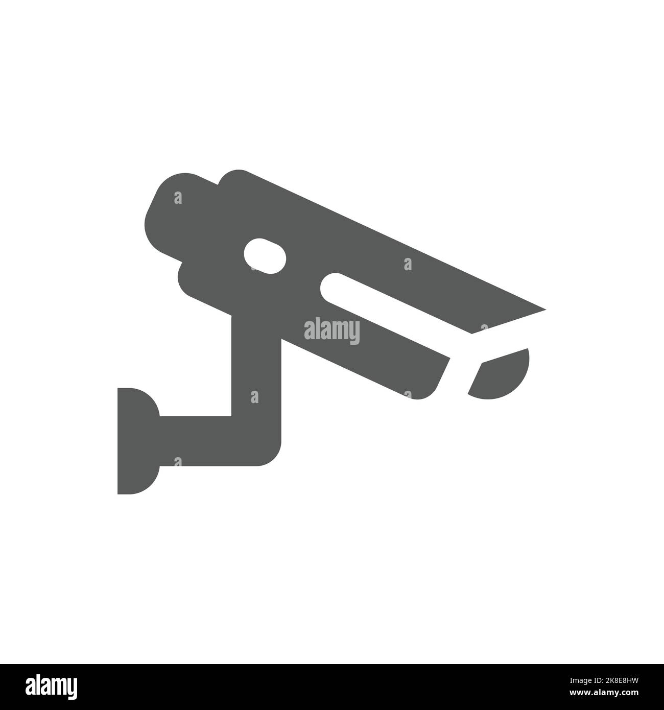 Cctv camera black vector icon. Video surveillance filled symbol Stock
