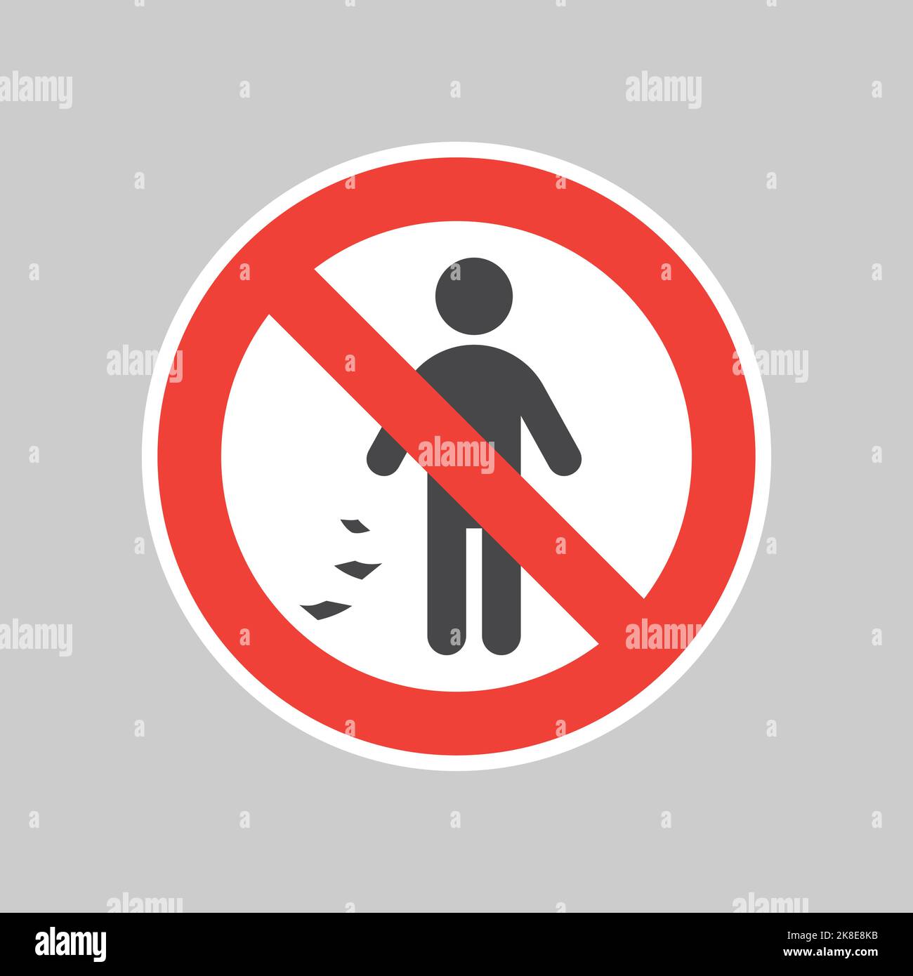 No throwing rubbish red prohibition sign. Do not litter vector sticker. Stock Vector