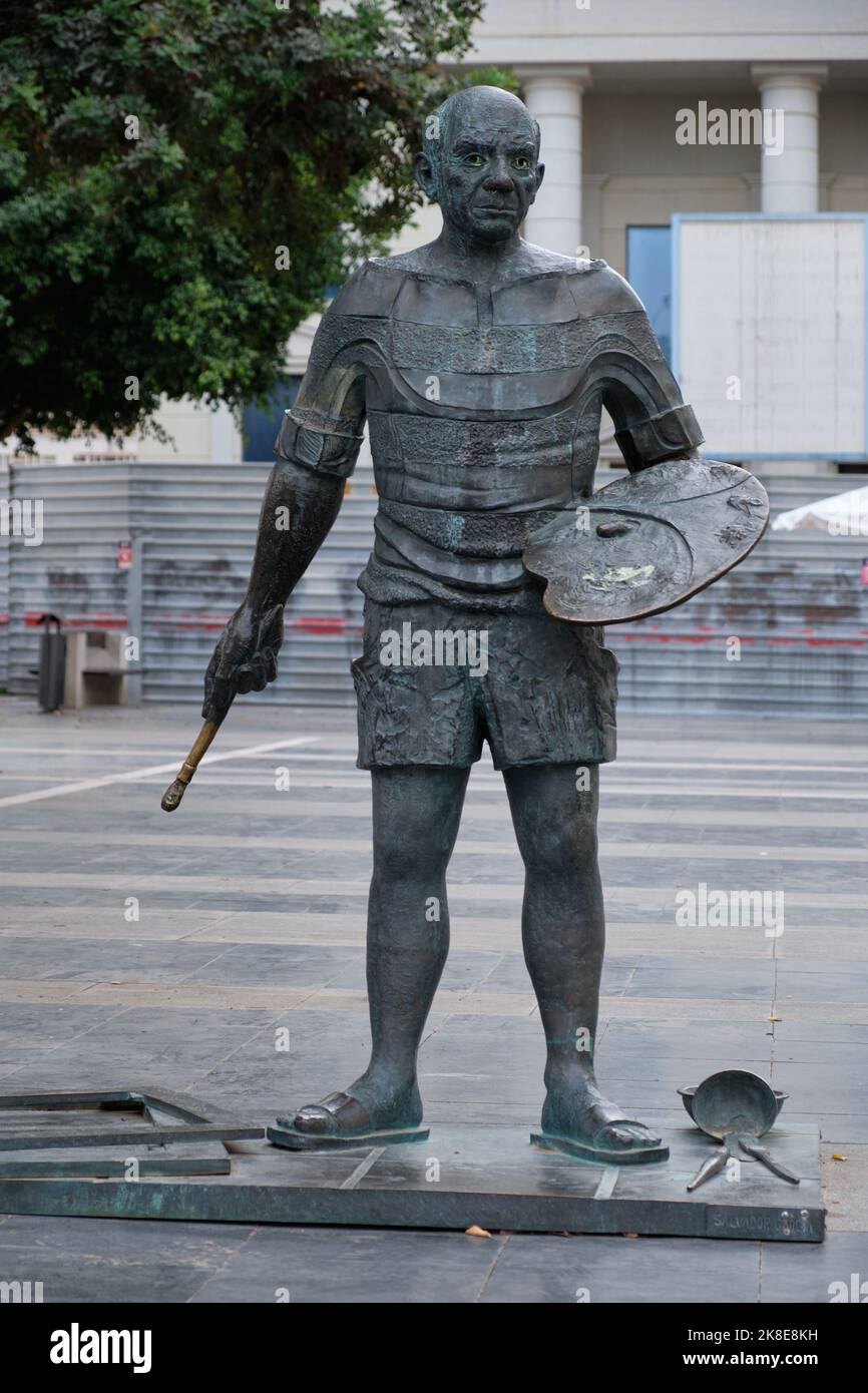 Statue of Pablo Ruiz Picasso in Picasso Square, Torremolinos, Malaga province, Spain. Stock Photo