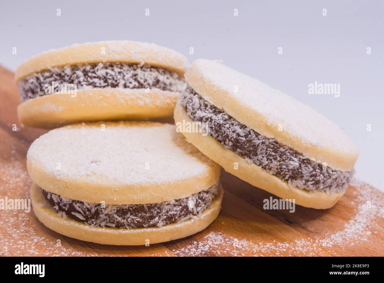 alfajores delicious traditional argentine sandwich cookies Stock Photo