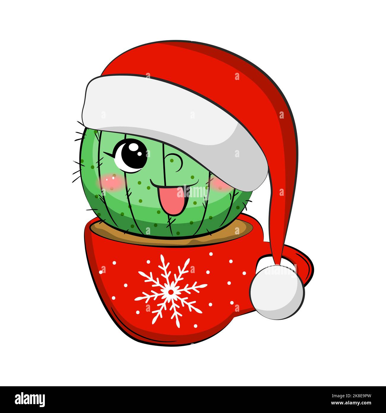 Cute Cartoon Merry Christmas Cactus Vector Stock Vector Image Art cute-cartoon-merry-christmas-cactus-vector-stock-vector-image-art