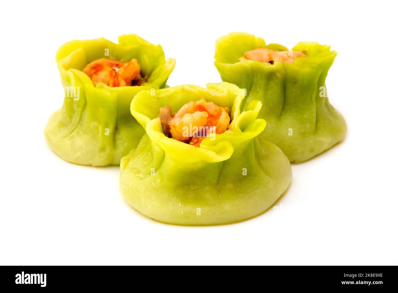 Chinese green shumai on a white background Stock Photo