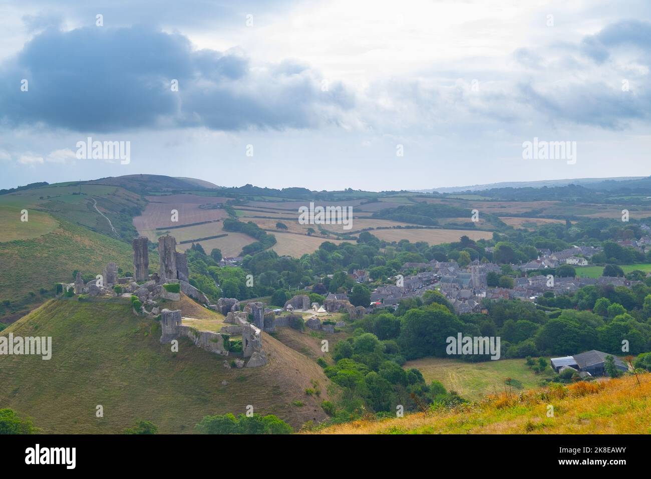 Corfe Castle, Stock Photo