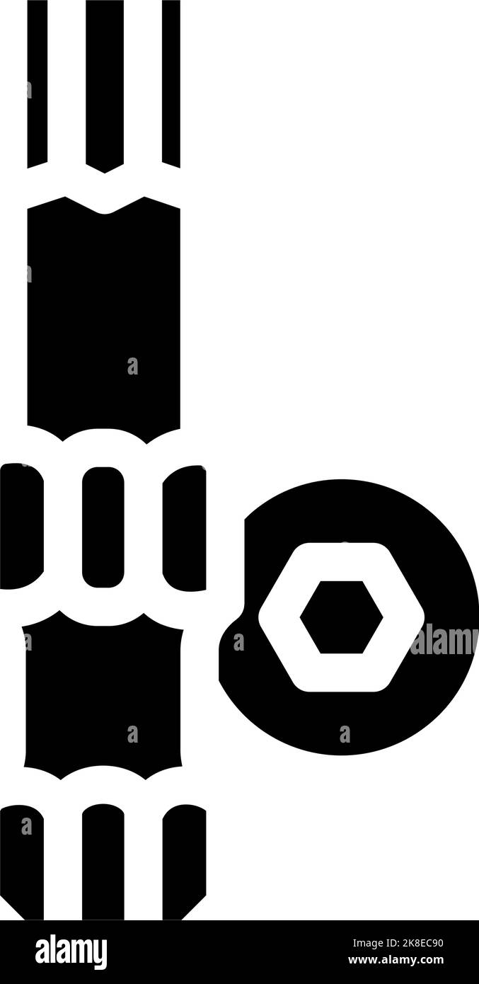 allen wrench screwdriver bit glyph icon vector illustration Stock