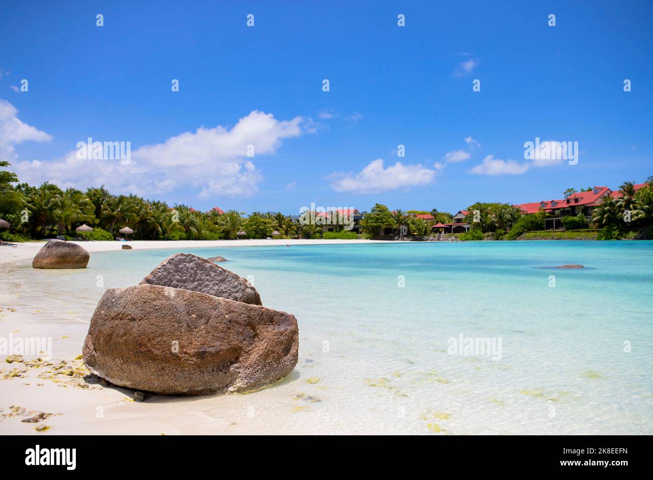 Eden Island, a private and residential resort on Mahe, Seychelles Stock Photo
