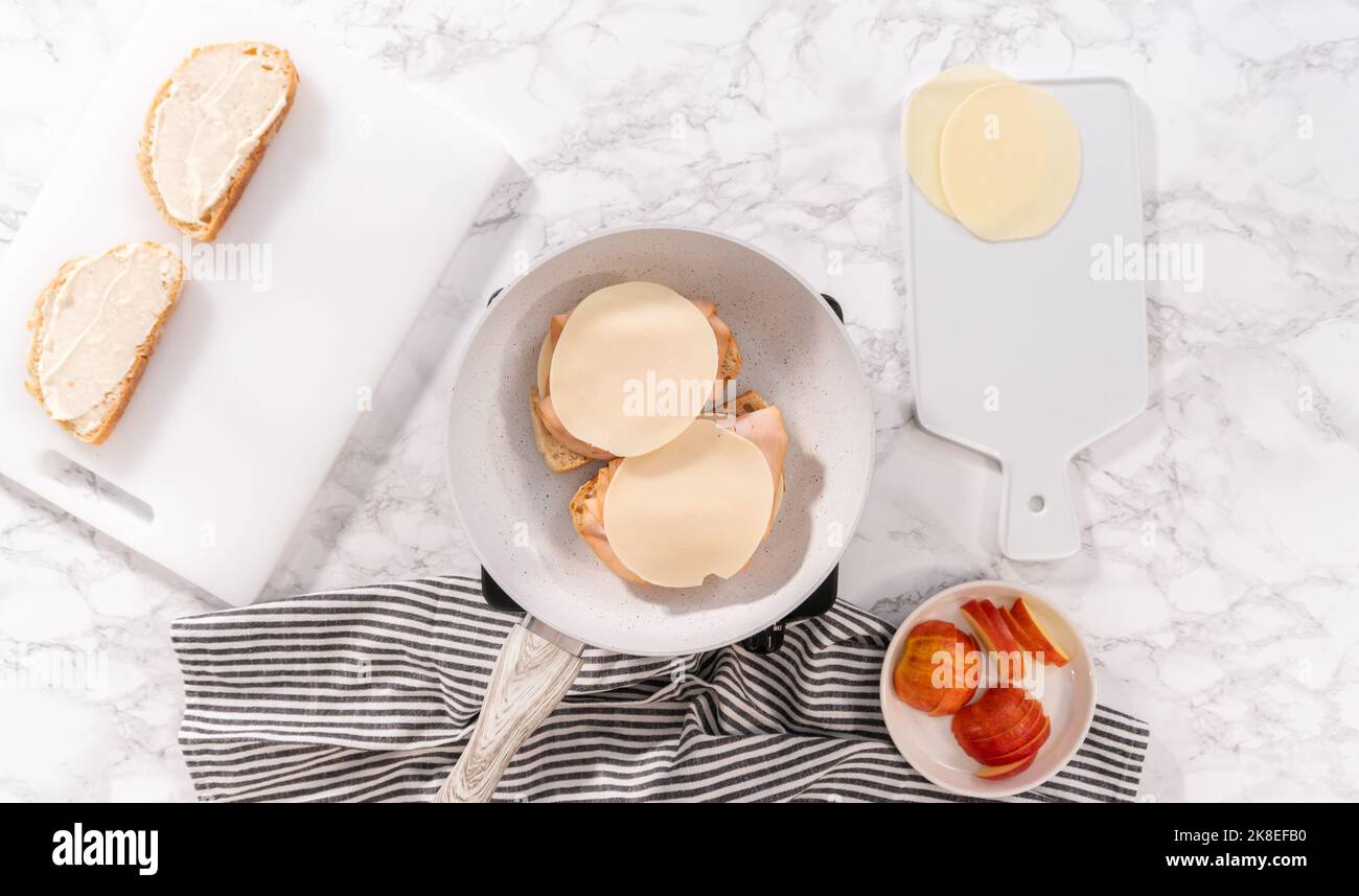 Provolone and Apple Grilled Cheese Sandwich Stock Photo Alamy