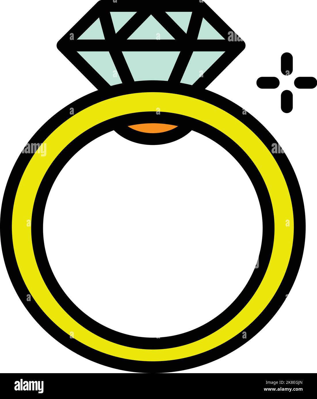 Diamond ring icon outline vector. Gold gift. Jewel circle Stock Vector ...