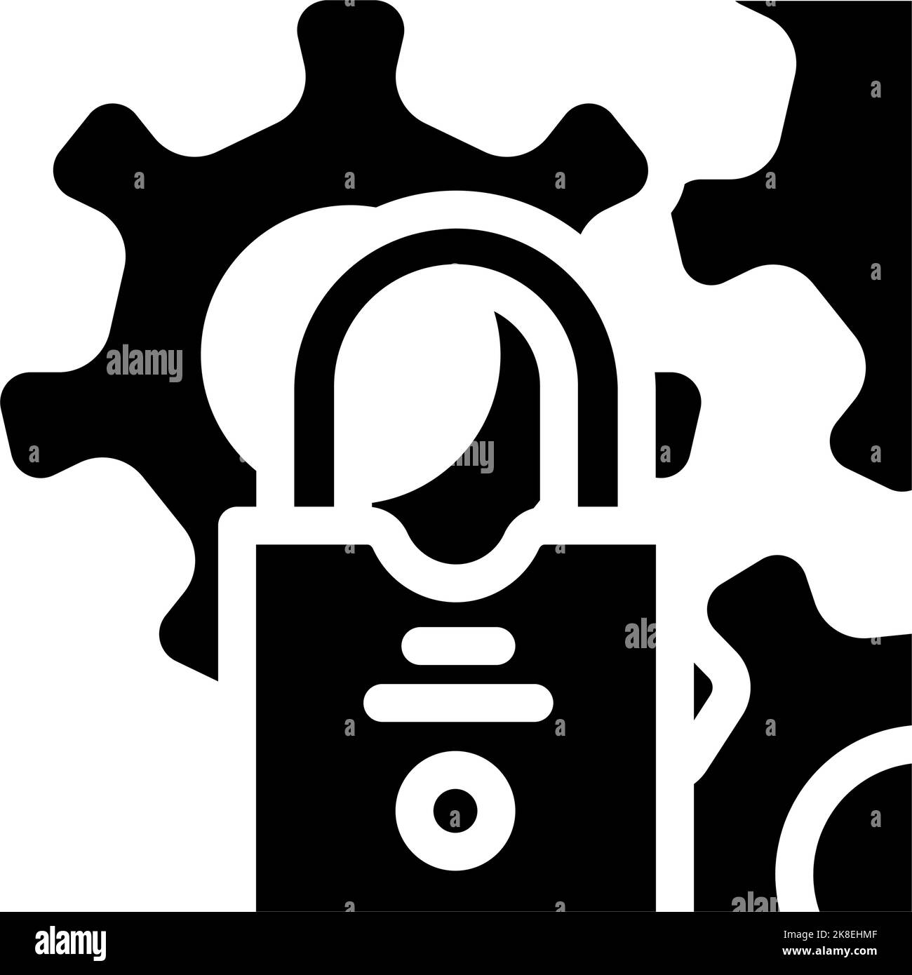 system padlock glyph icon vector illustration Stock Vector Image & Art ...