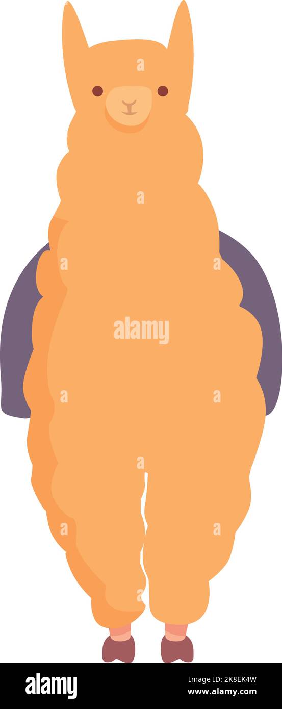Carry lama icon cartoon vector. Funny animal. Cute face Stock Vector