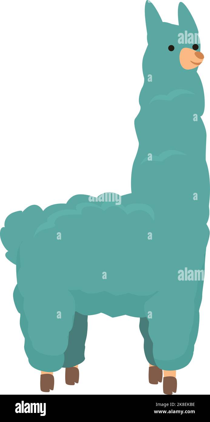 Colorful lama icon cartoon vector. Cool animal. Clipart cute Stock