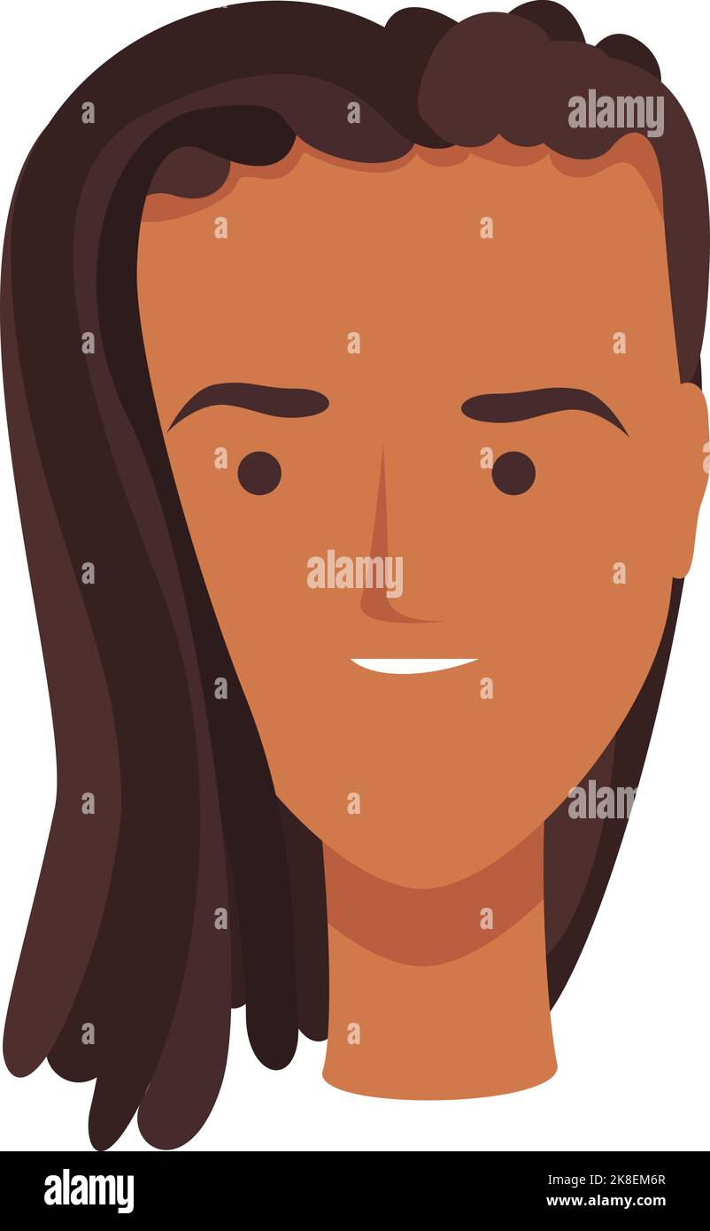 Afro fashion icon cartoon vector. Wig style. Long avatar Stock Vector