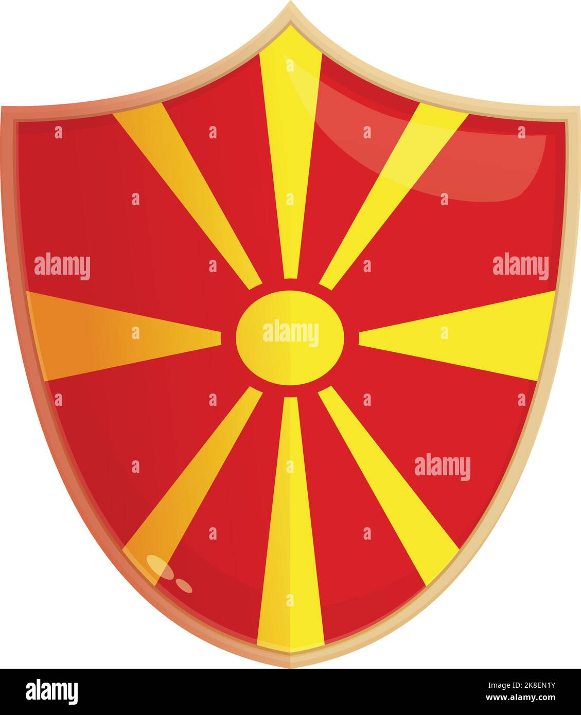 Macedonia shield icon cartoon vector. Circle map. National eu Stock