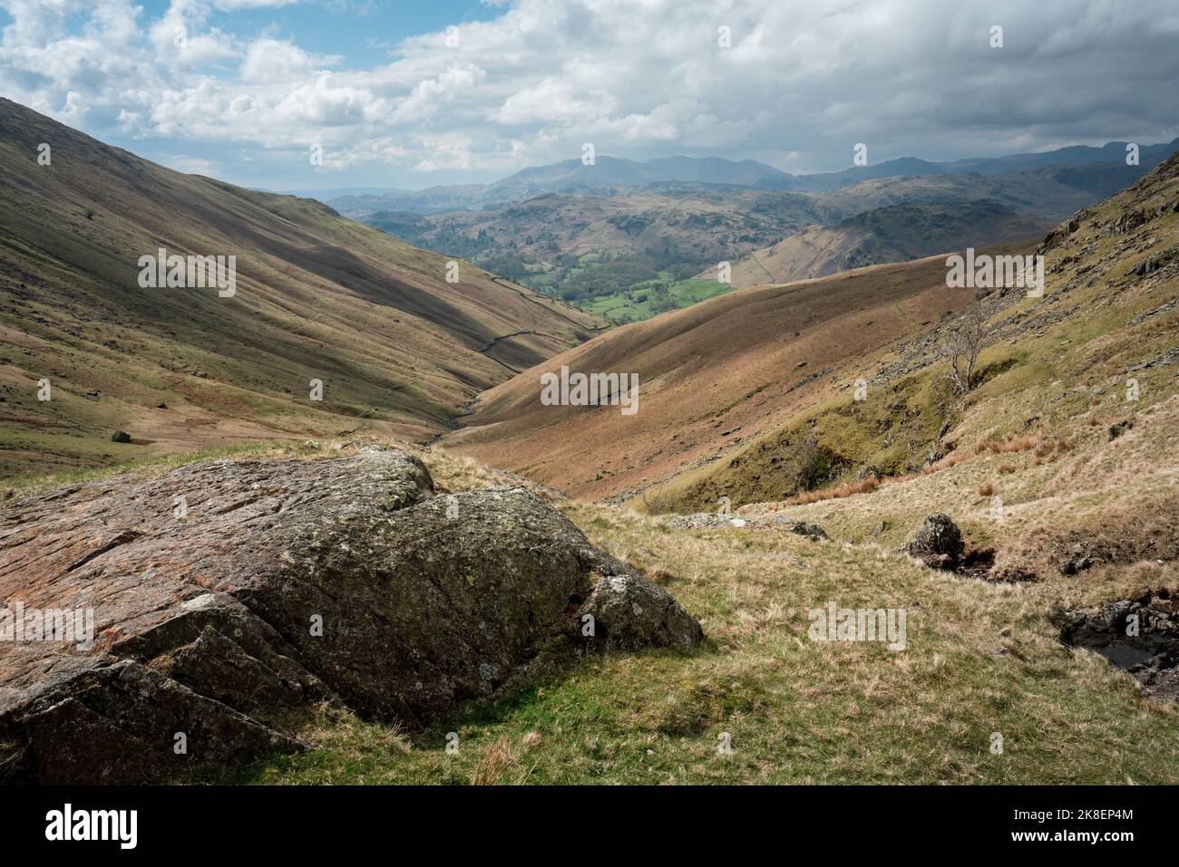 View down Little Tongue Gill from Hause Riggs below Seat Sandal fell ...