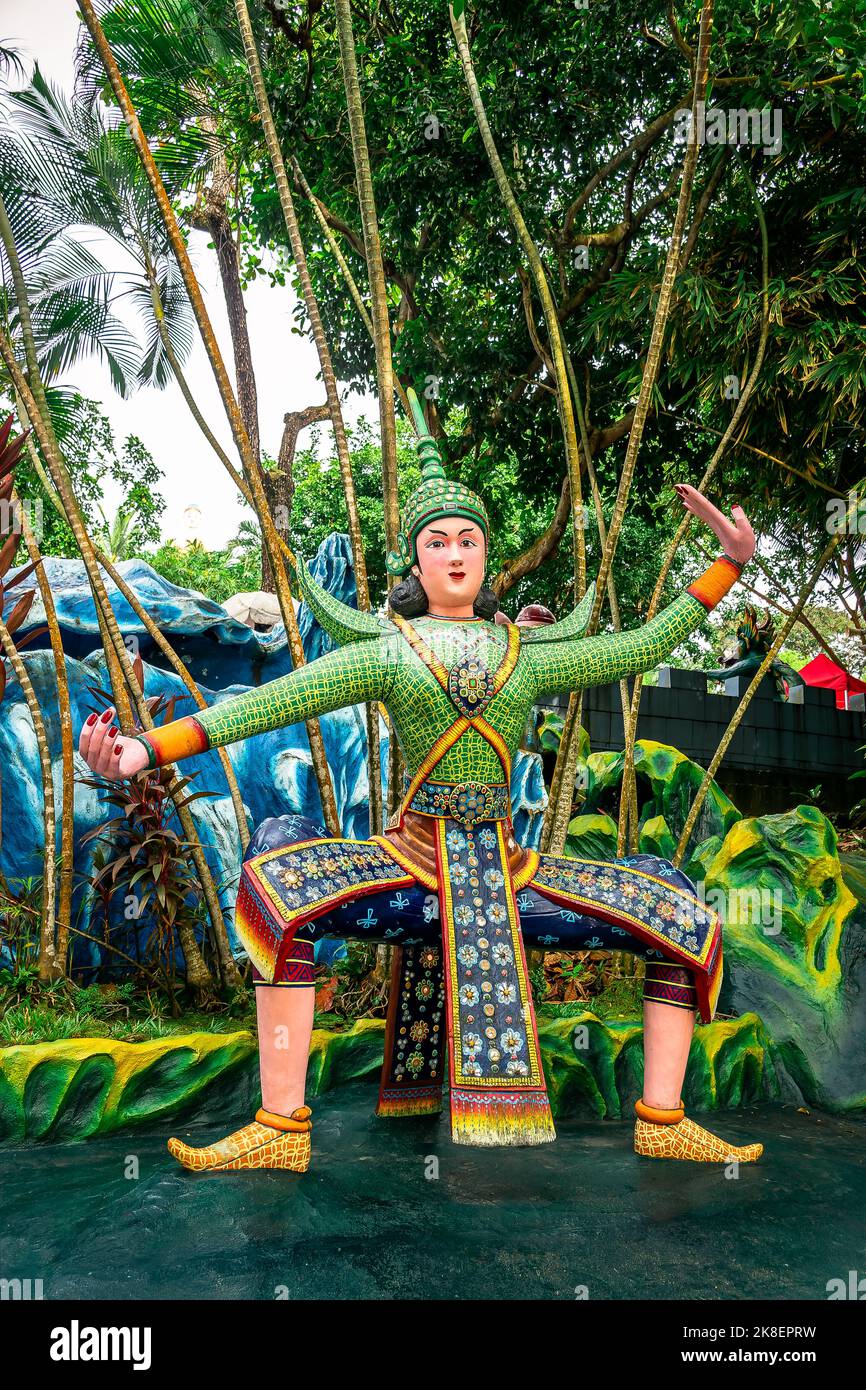 Thailand dancer at Haw Par Villa Theme Park. This park has statues and ...