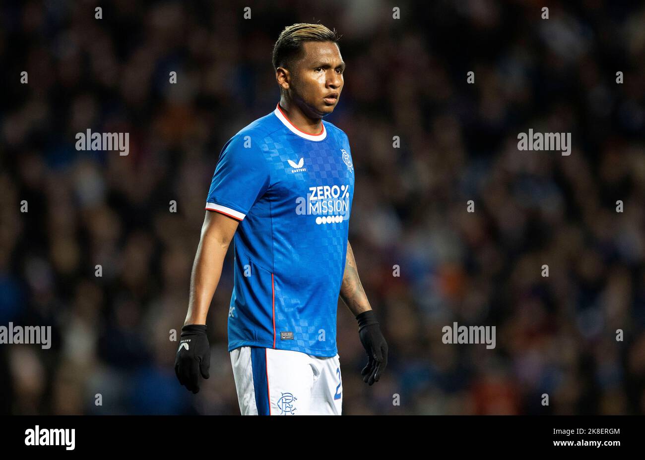 Rangers' Alfredo Morelos during the Premier Sports Cup quarter final match at Ibrox Stadium