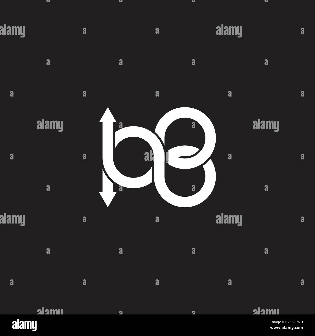 letter o b linked overlap arrow logo vector Stock Vector