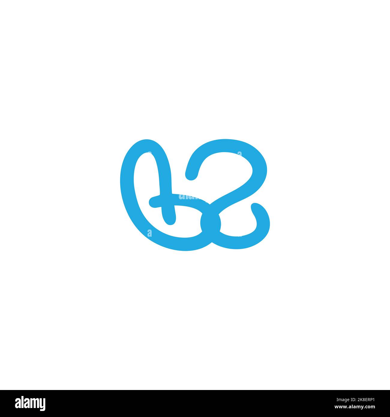 letter b2 curves lines simple linked logo vector Stock Vector
