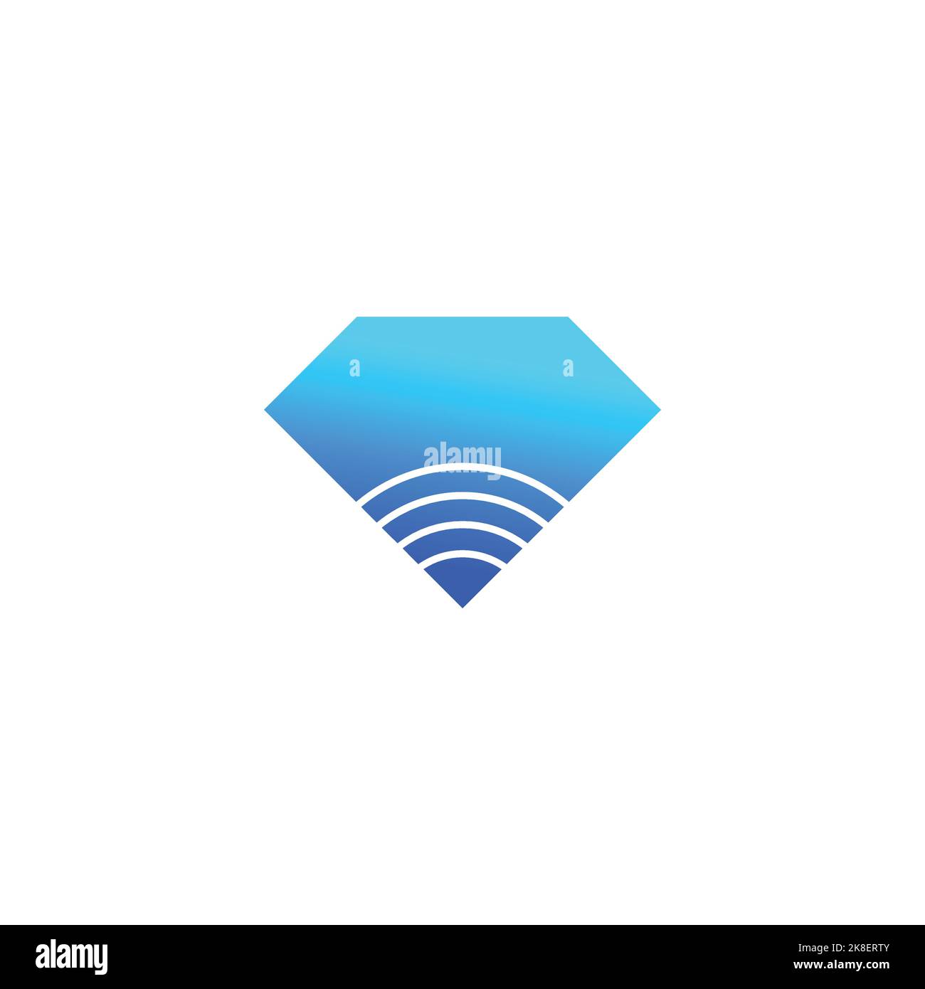 stripes gradient blue diamond logo vector Stock Vector