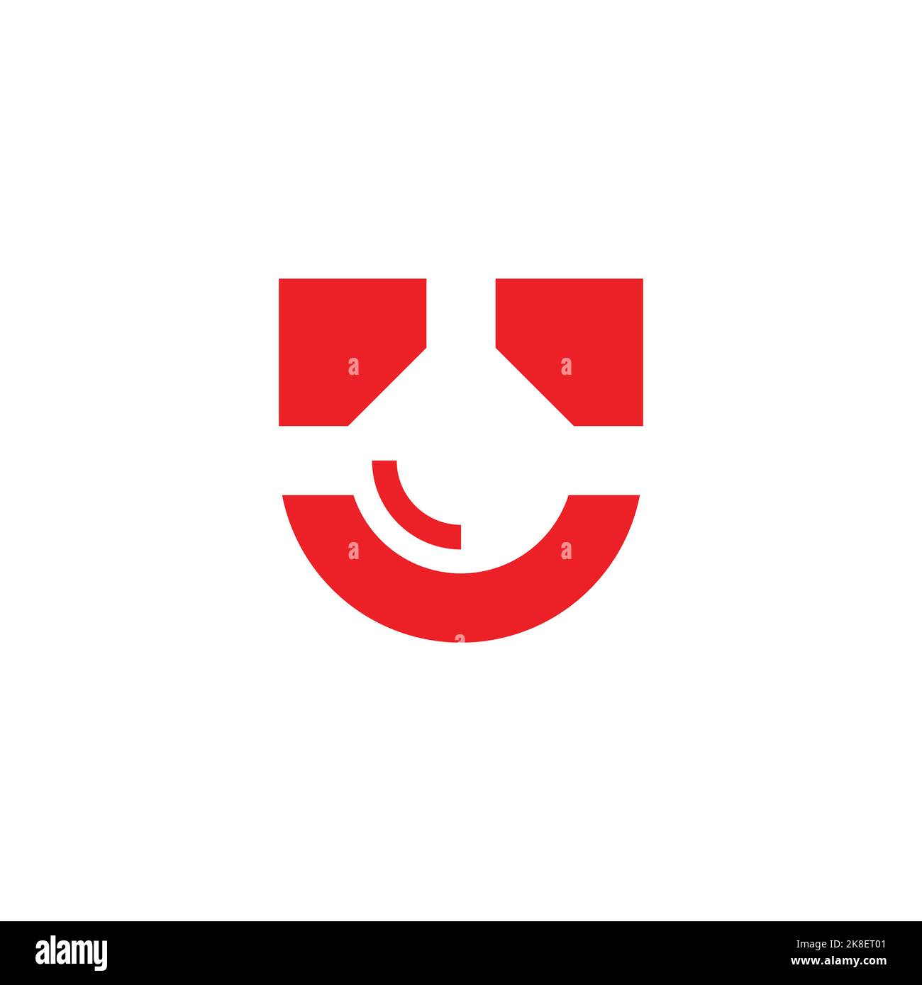simple light bulb negative space logo vector Stock Vector
