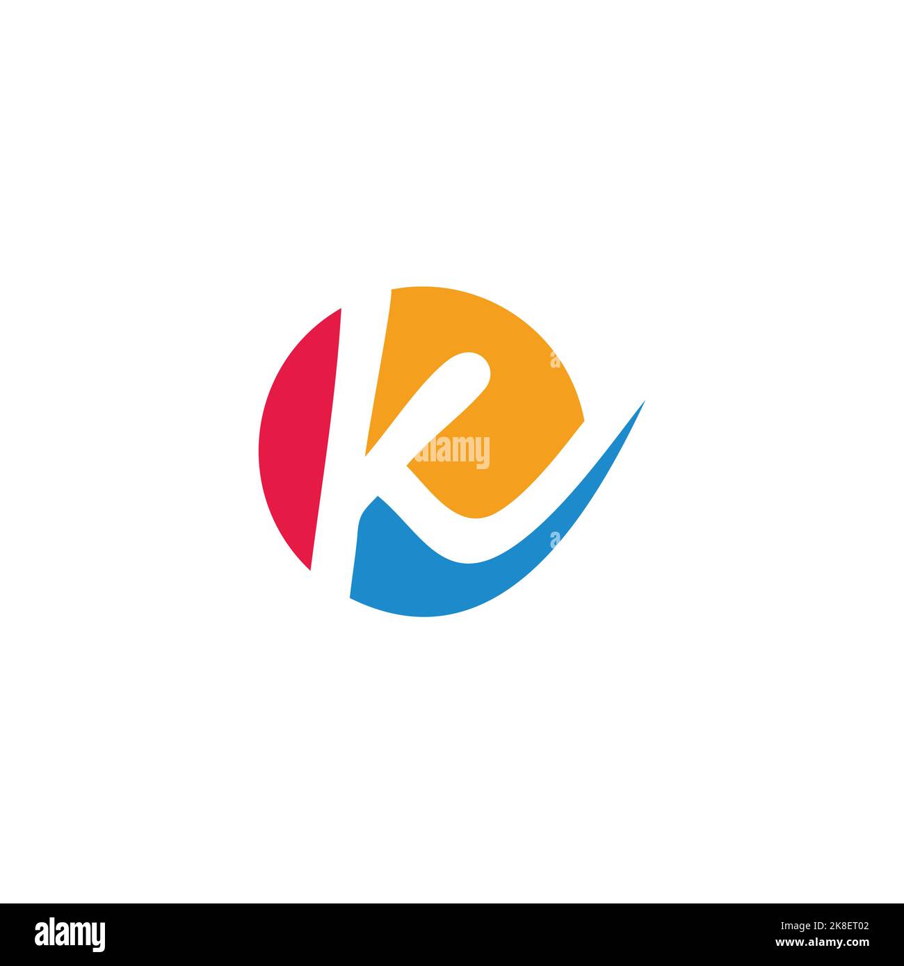 letter ke circle colorful motion logo vector Stock Vector