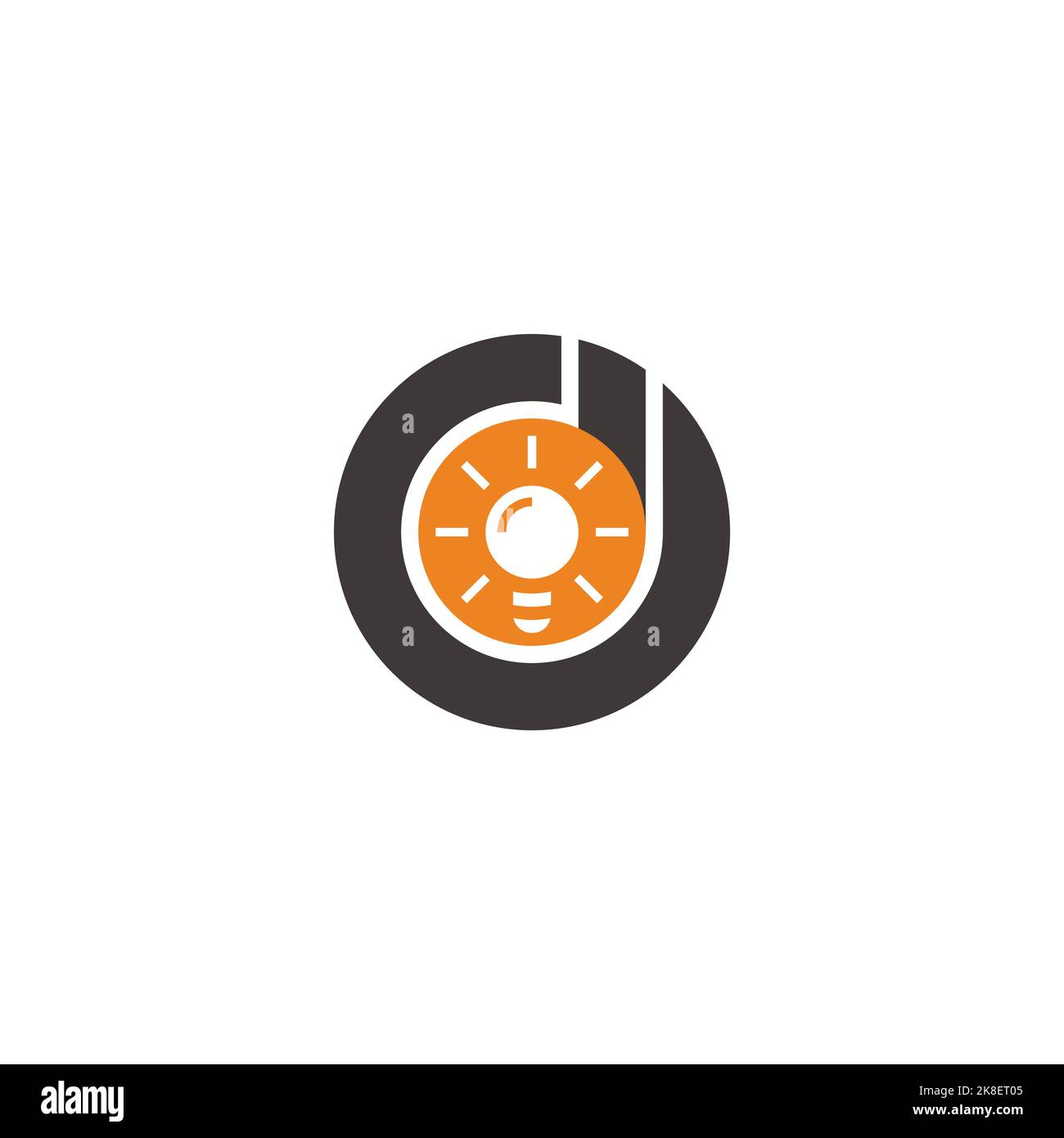 letter d light bulb smart idea symbol vector Stock Vector Image & Art ...