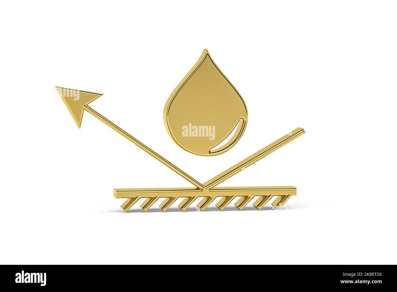 Golden 3d waterproof icon isolated on white background - 3d render ...