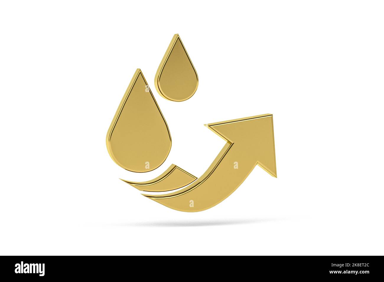 Golden 3d waterproof icon isolated on white background - 3d render ...