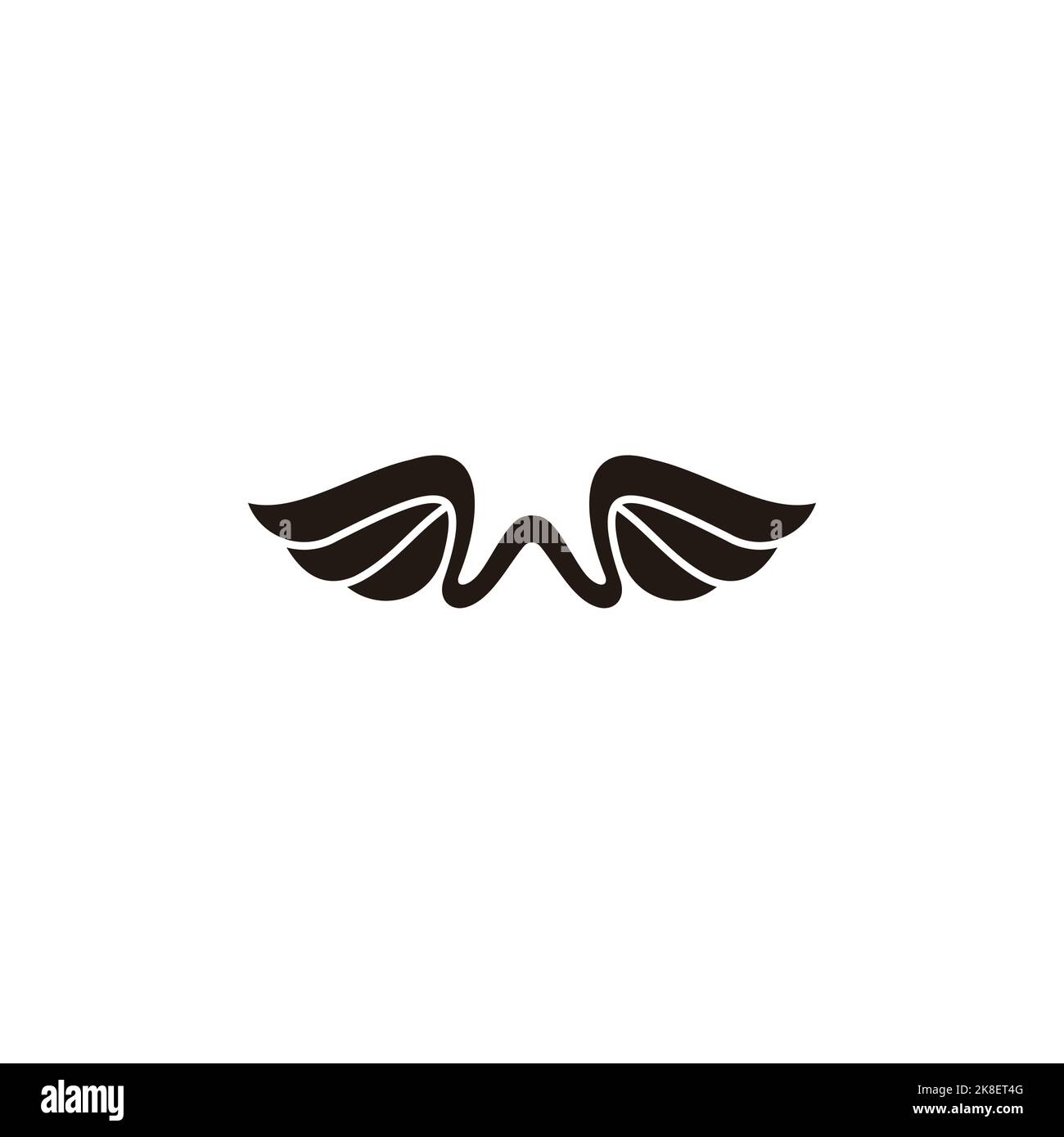 letter w wings imple geometric curves logo vector Stock Vector Image ...