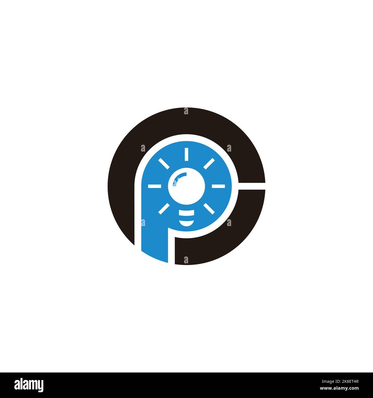 letter cp light bulb idea logo vector Stock Vector