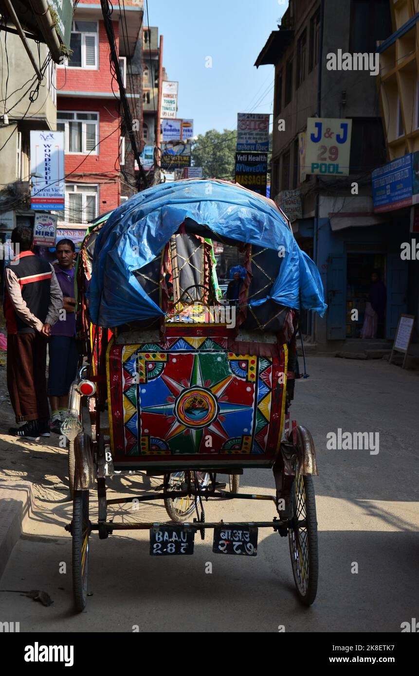Classic antique vintage retro rickshaw trishaw bicycle for nepali ...