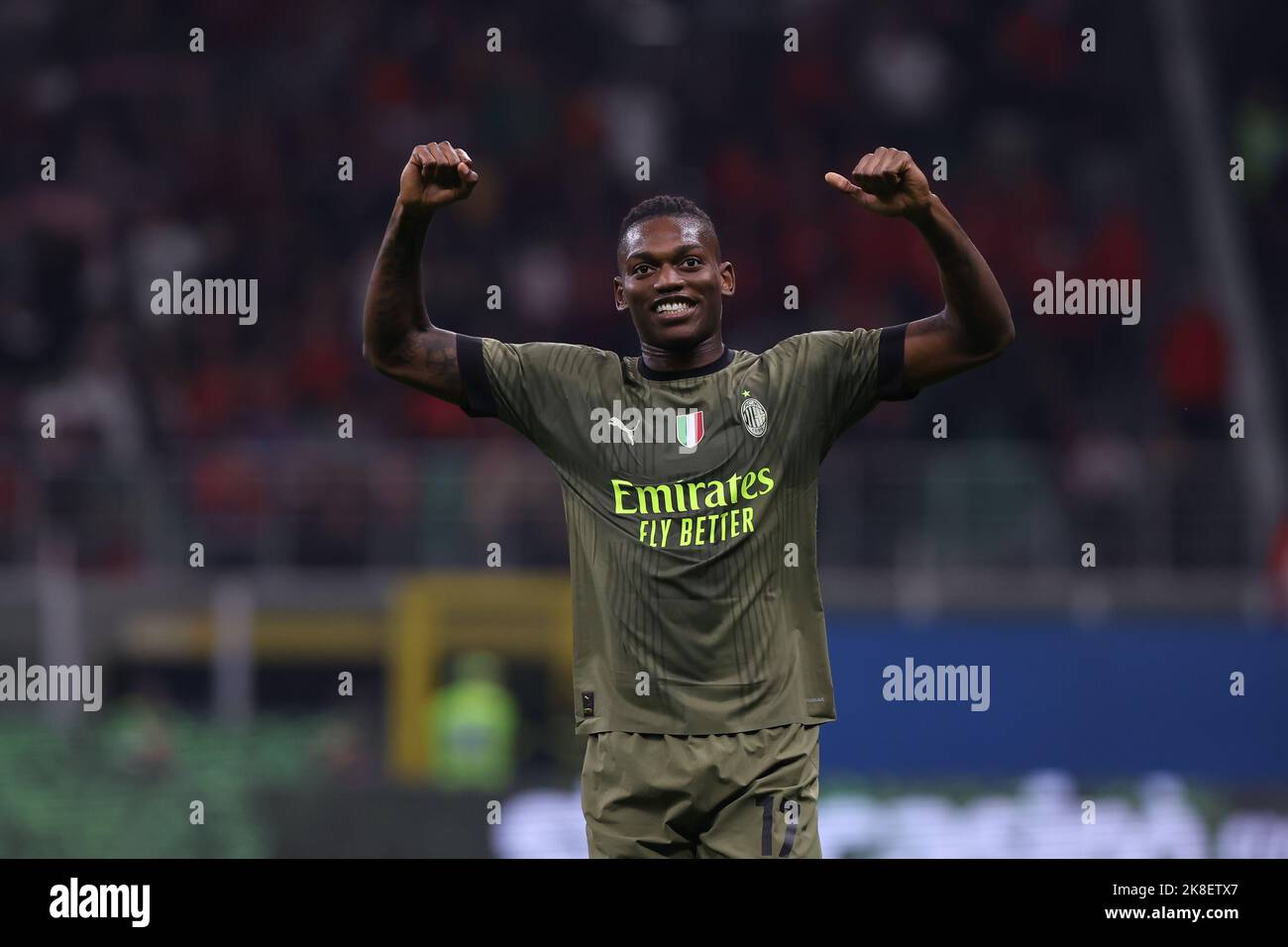 Rafael Leao of AC Milan celebrates after scoring a goal during the ...