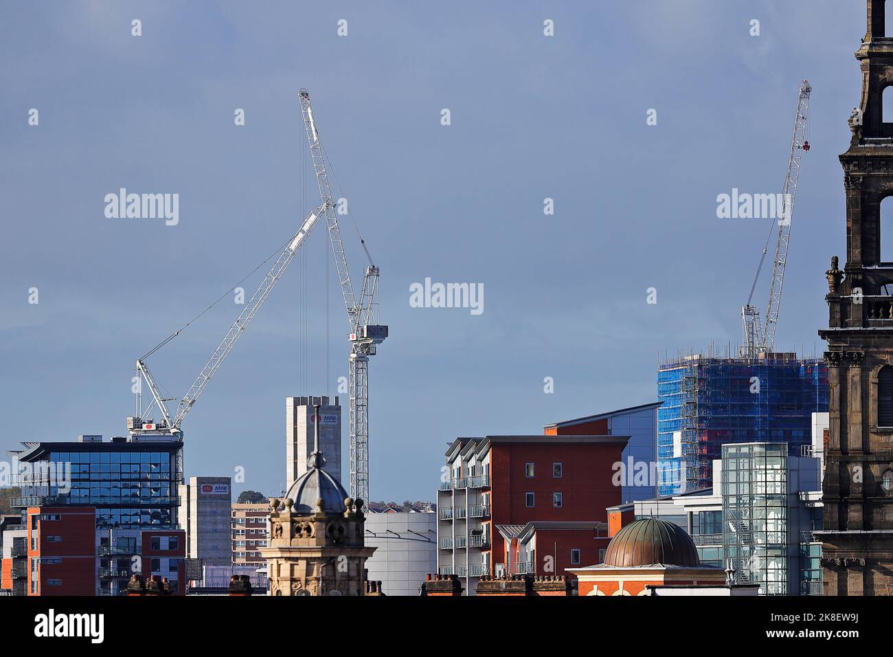 Construction of Latitude Purple & The Junction apartments in Leeds City