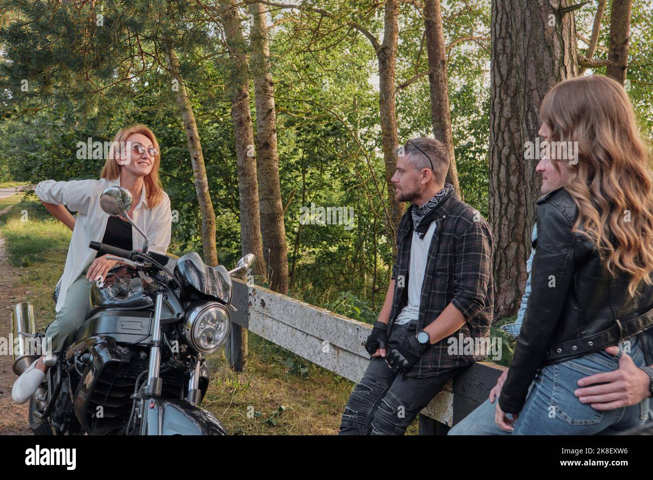 Motorcycle Fun Meeting A company of friends of motorcyclists bikers on motorcycles ...