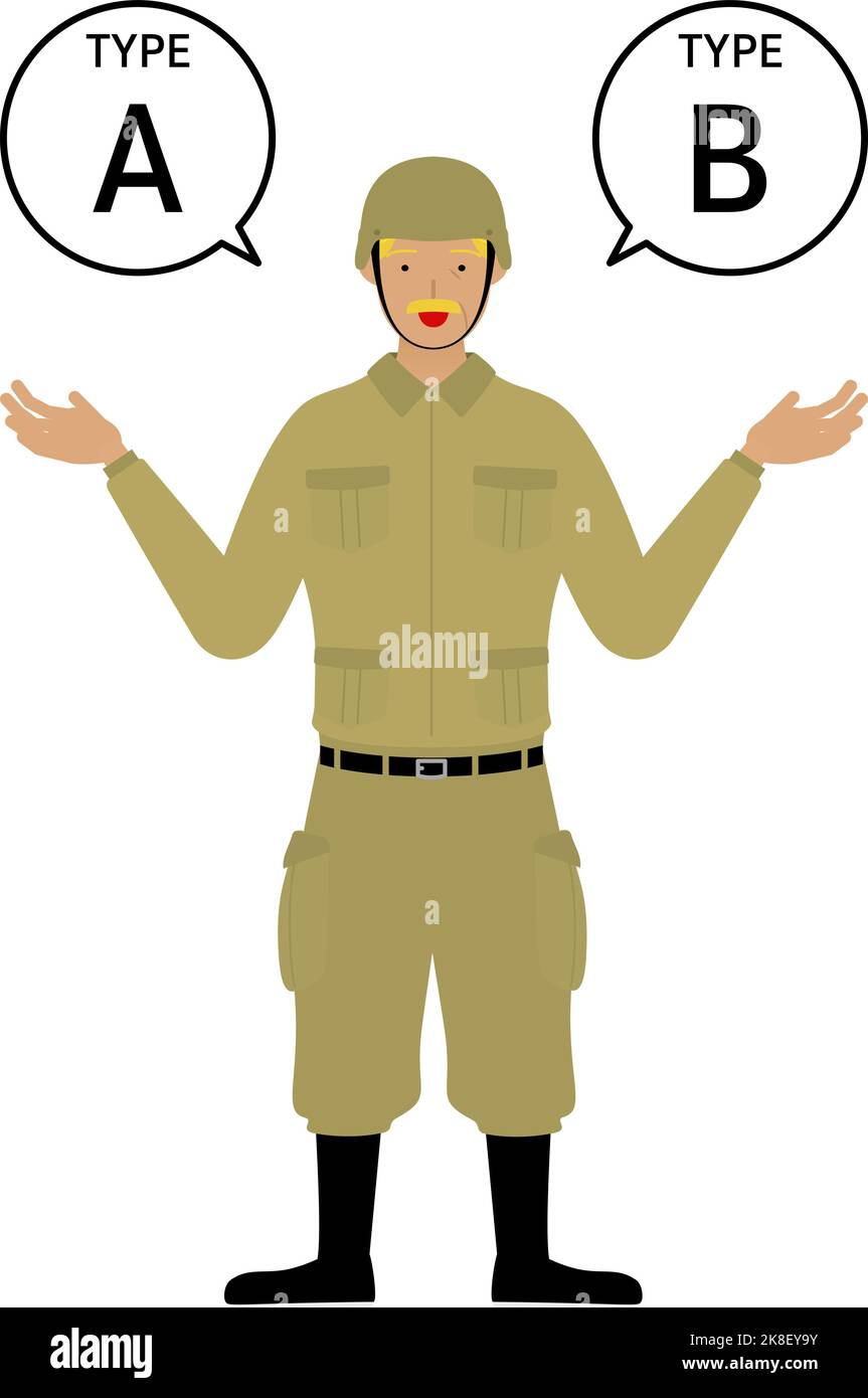 Senior Male Soldier Pose, Suggesting A and B Stock Vector Image & Art