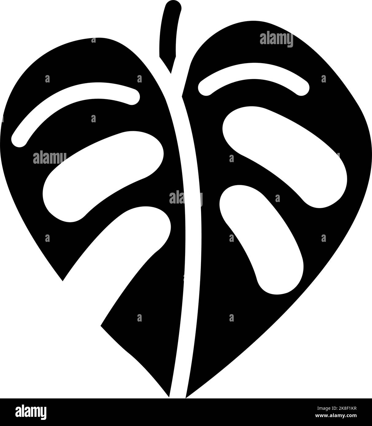 monstera leaf plant glyph icon vector illustration Stock Vector Image ...