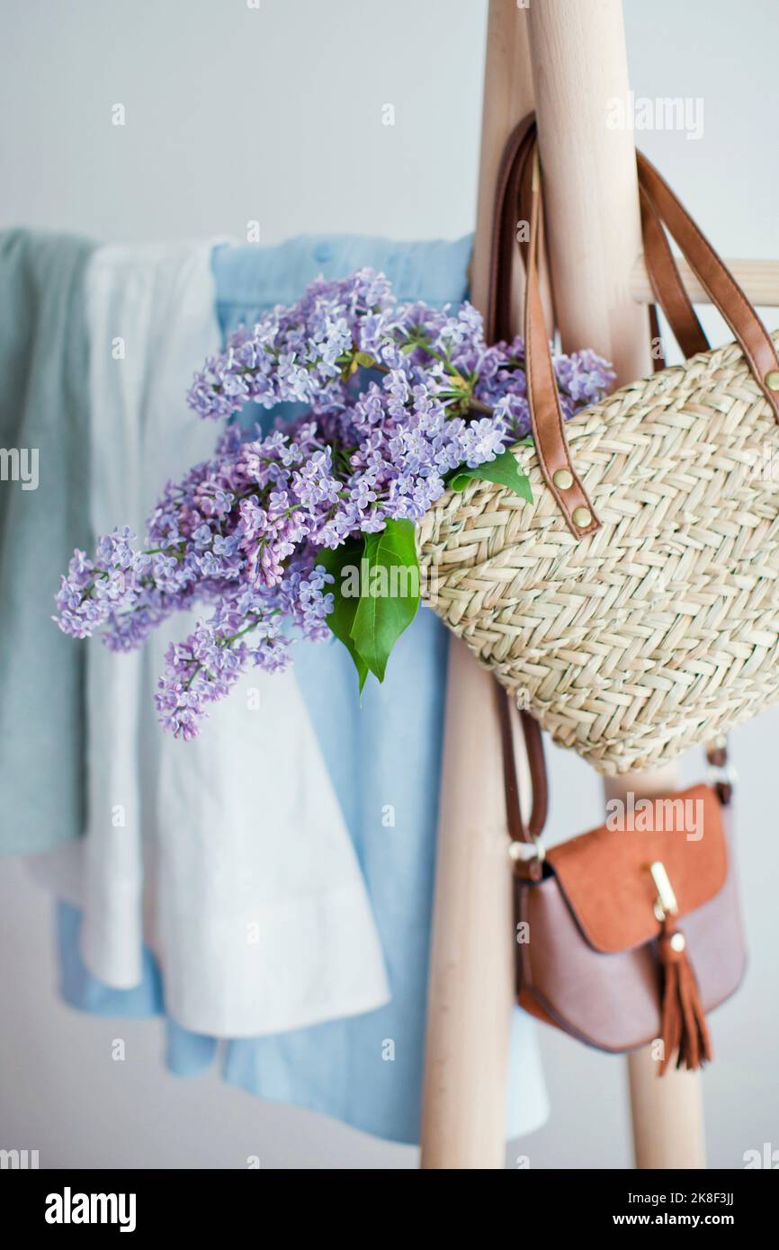 Cute Purple Purse with Pink Flowers and Light Green Background Stock  Illustration - Illustration of flowers, vector: 125126013