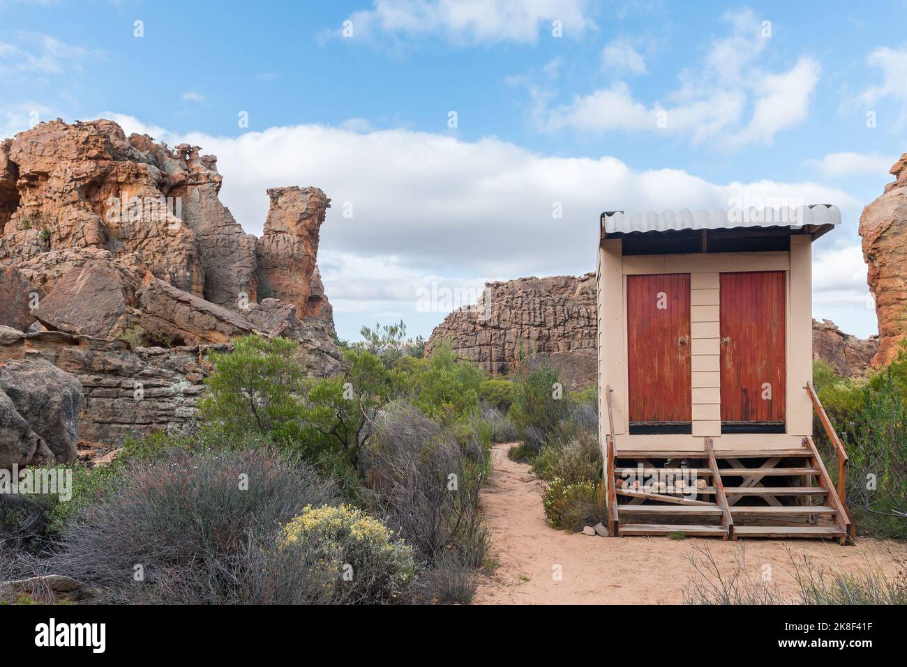 CEDERBERG, SOUTH AFRICA SEP 5, 2022 Public toilets at the Stadsaal