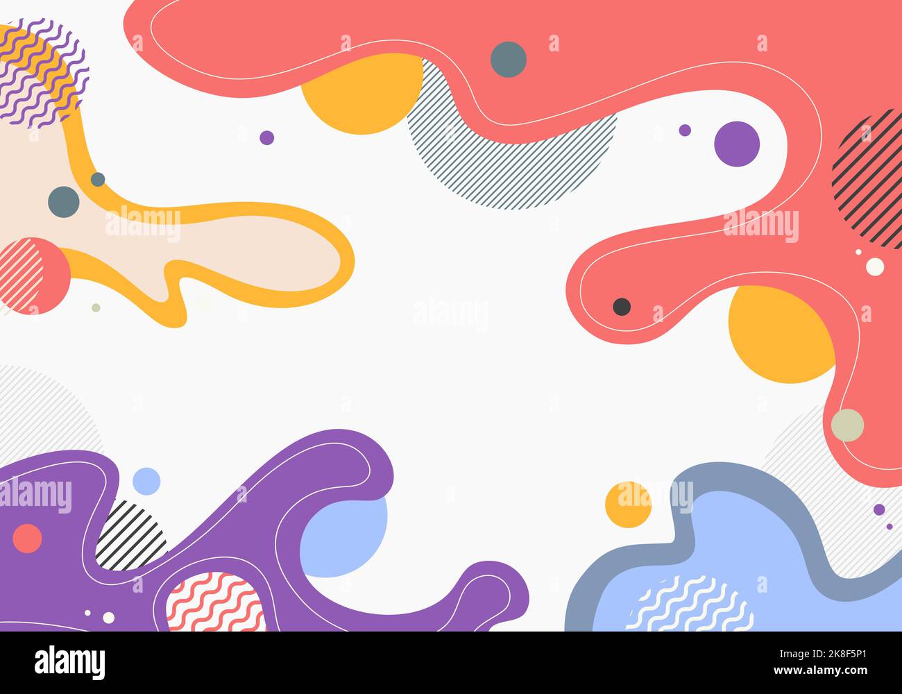 Abstract doodle artwork design decorative template with colorful style